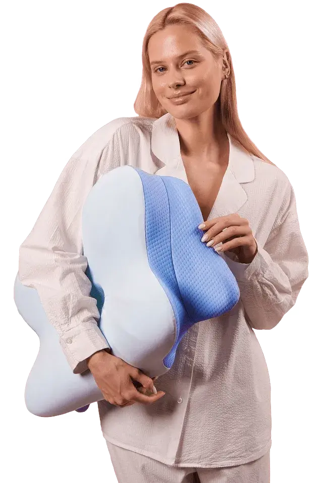 Derila Ergo Memory Foam Pillow — Woman Holding Ergonomic Butterfly Pillow